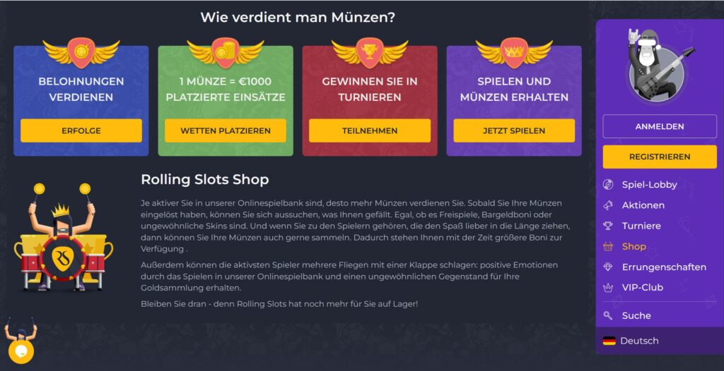 rolling slots shop