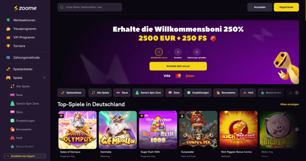 Zoome Casino Startseite